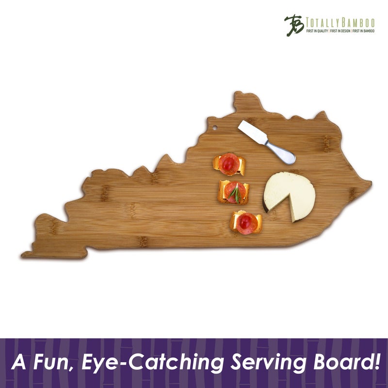 Totally Bamboo Kentucky State Shaped Bamboo Serving and Cutting Board - Image 2